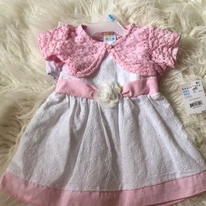 Pink and white dress